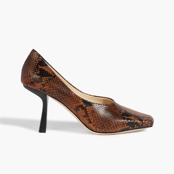 Jimmy Choo Elegant Brown Snake Print Pumps - Picture 1 of 4